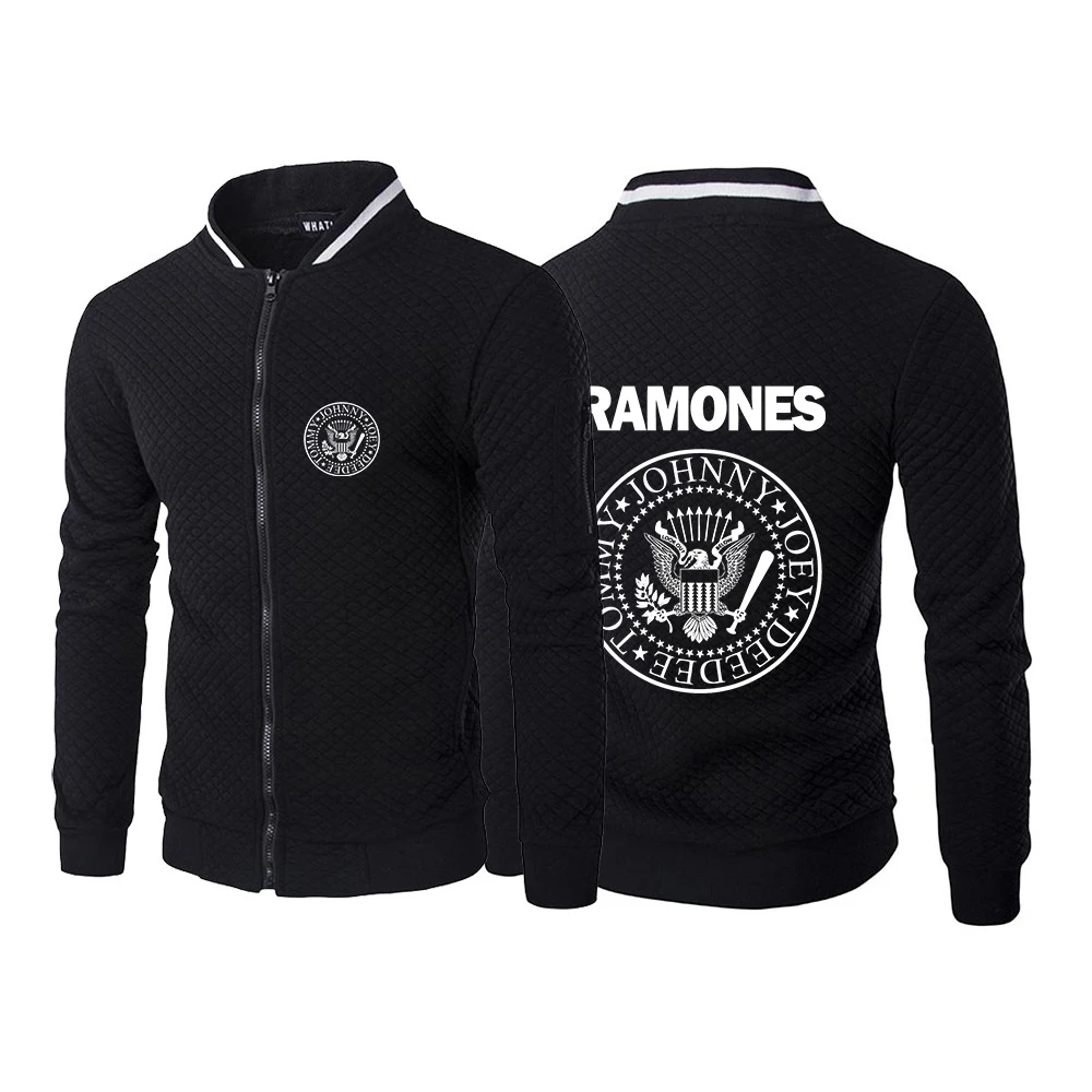 

2022 Ramone Seal Graphic Mens Spring And Autumn Fashionable Printing Sweatshirts Stand Collar Zipper Up Top Clothing