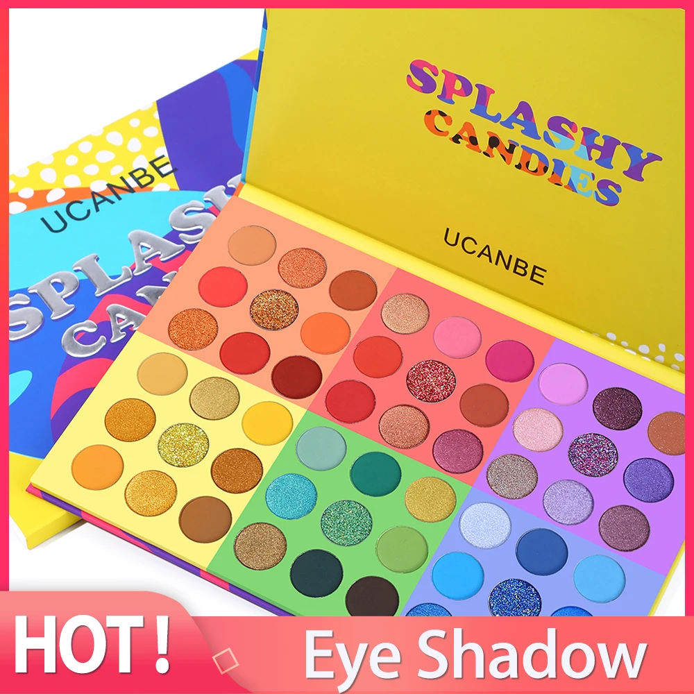 

Splashy Candies 54 Colors Eyeshadow Palette Summer Shimmer Matte Eyeshadow Bright Glitter Metallic Cosmetics Powder