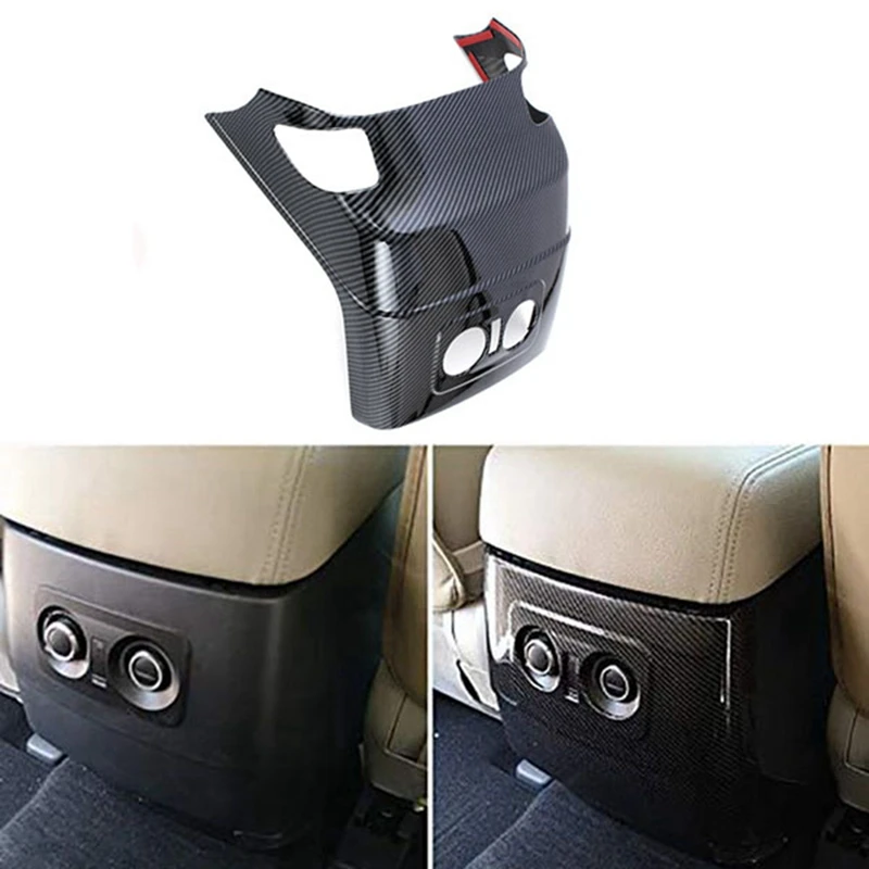 

1 PCS Car Rear Air Condition Vent Outlet Frame Anti-Kick Panel Cover Trim Carbon Fiber Replacement Parts For Pajero 2007-2019