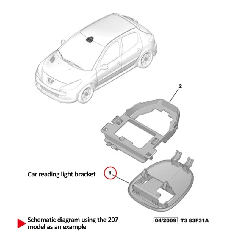 Объектив лампы внутреннего освещения купола крыши автомобиля для 107 206 206CC 207 207i