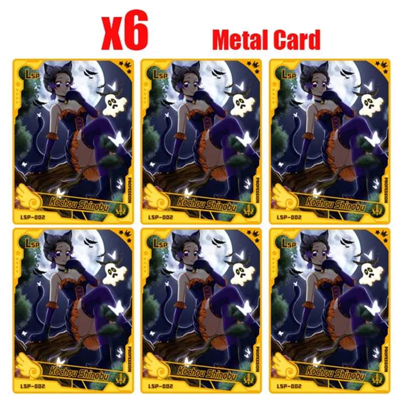 

Wholesale Demon Slayer Card Koshou Shinobu Kamado Nezuko Tomiok Metal Cards Table Board Toys For Family Children Christmas Gift