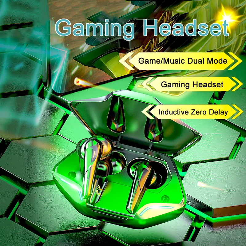 

Wireless Bluetooth TWS Bluetooth Earphones Headset Dual-mode Low-latency Cool Gaming Headset Earbuds with Microphone