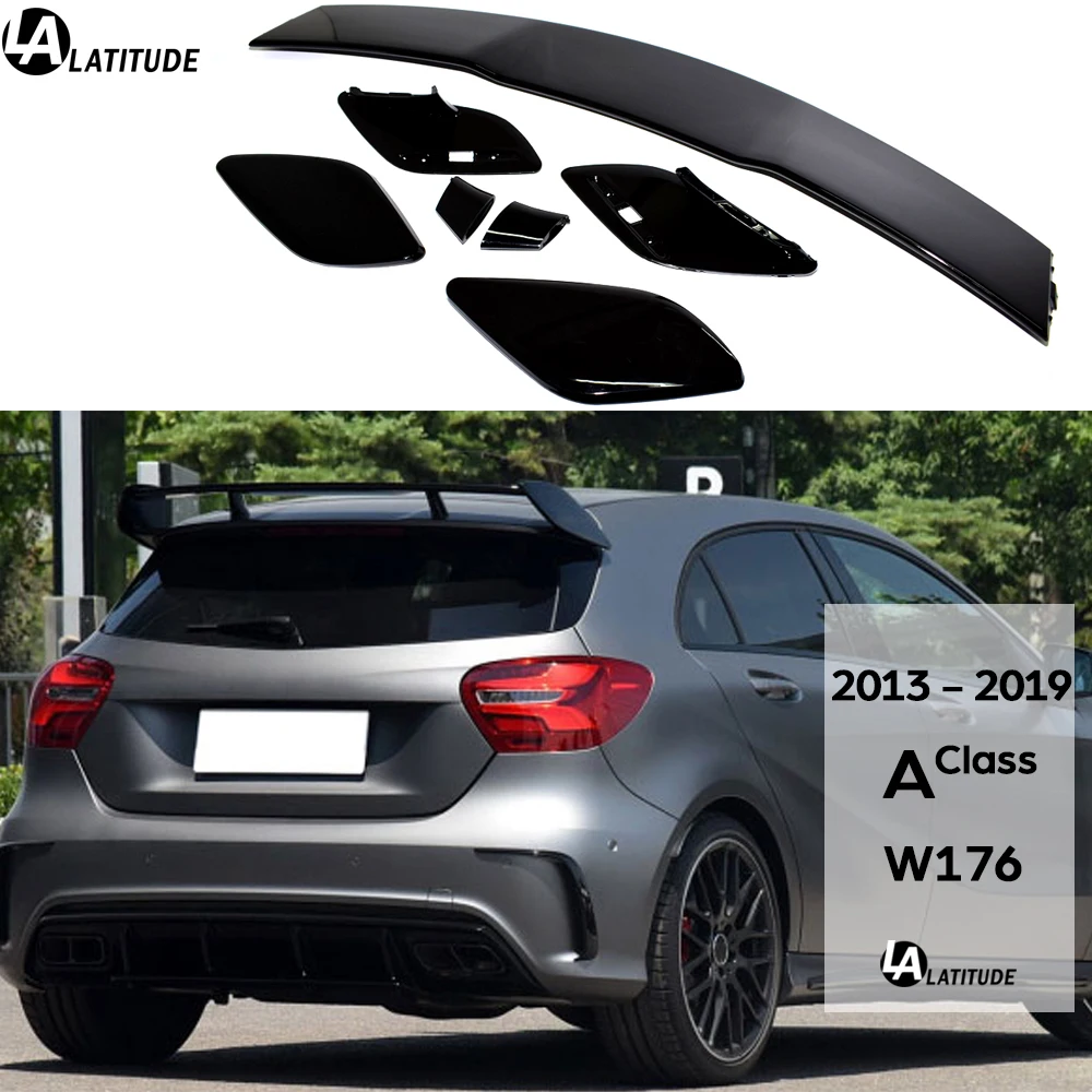 

W176 Spoiler, High Gloss Black A45 Style Rear Roof Spoiler Window Wing for Mercedes A Class 2013 - 2018 A180 A200 A250 A45 AMG