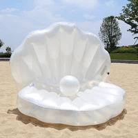 inflatable seashell pool floats with pearl ball swan pool floating chair for swimming pool summer beach party for adults