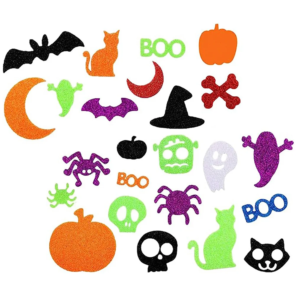 100 шт. блестящие пенопластовые наклейки для Хэллоуина пенопласт декор аппликация