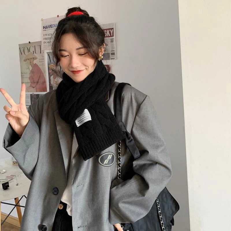 

Зимний шарф женский новый теплый шарф Вязаные толстые зимние шарфы повседневные однотонные вязаные шарфы теплые женские шарфы ручной рабо...