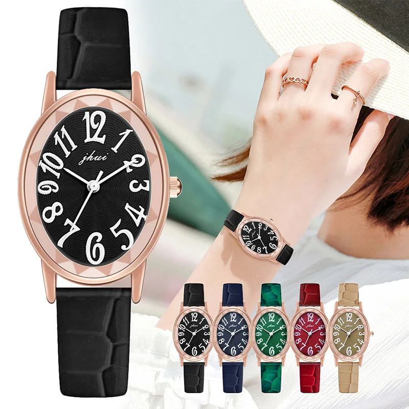 

Creative Oval Dial Waches Women Waterproof 2022 New Minimalism Arabic Numerals Quartz Woman Watch Luxury Ladies Clock Small Dial