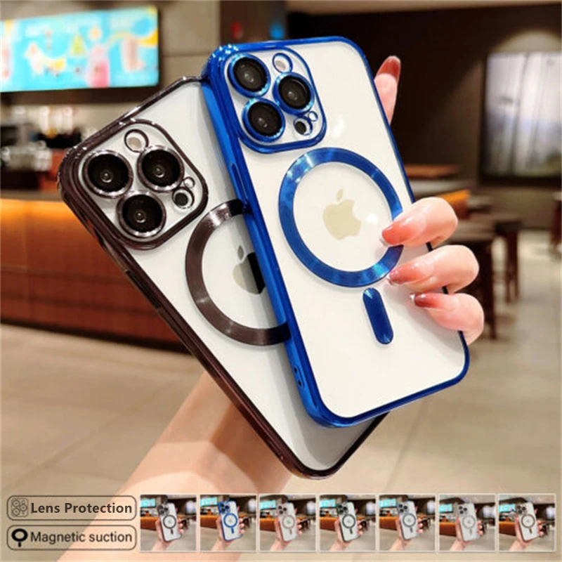 Покрытие для беспроводной зарядки Magsafe Магнитный чехол для iPhone 14 Plus 13 12 Mini 11 Pro X XR XS Max 7 8 Plus SE2 прозрачный мягкий чехол Покрытие для беспроводной зарядки Magsafe Магнитный чехол для iPhone 14 Plus 13 12 Mini 11 Pro X XR XS Max 7 8 Plus SE2 прозрачный мягкий чехол