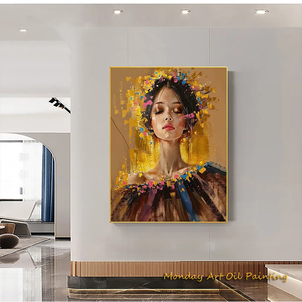 Ручная роспись Портрет женщины картина маслом на холсте оригинальная