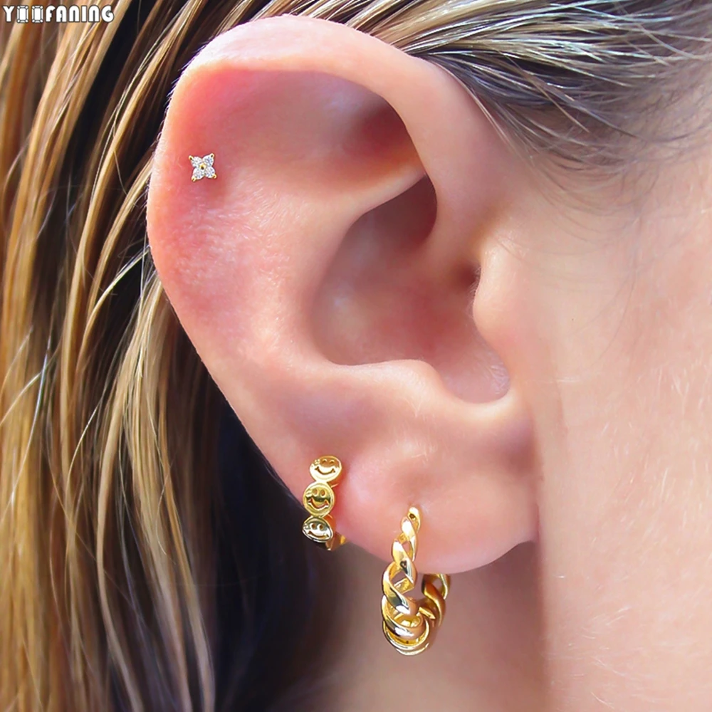Серьги-кольца женские из серебра 925 пробы с прорезями