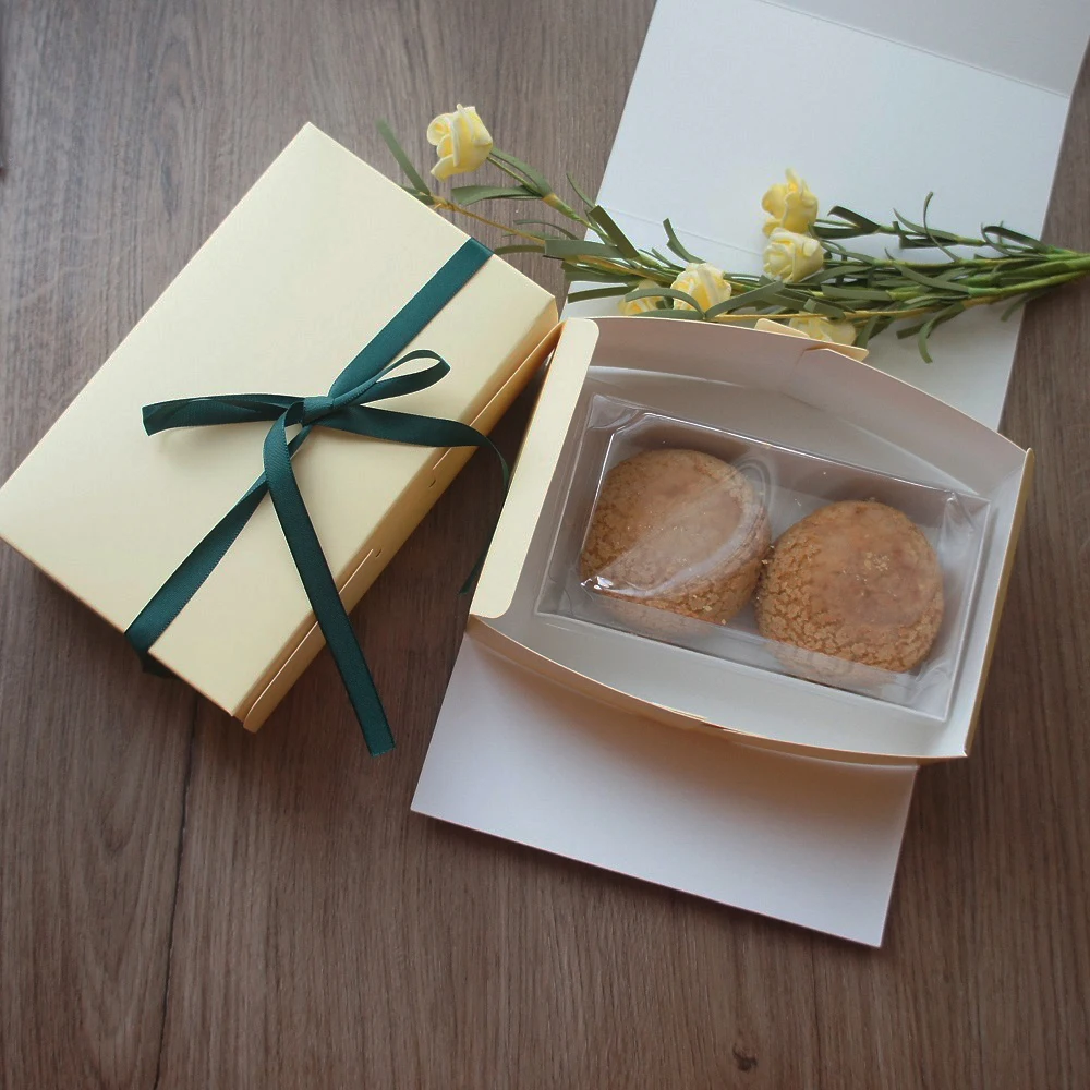 

18x11x7cm 10pcs Pure Light Yellow Paper Box Cookie Macaron Chocolate DIY Boxes Birthday Party Gifts Packaging