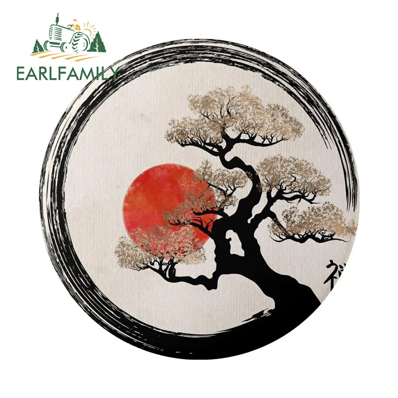 

EARLFAMILY 13 см для Enso, круглая и бонсай, автомобильная наклейка, забавная круглая Защитная Наклейка для двери автомобиля, аксессуары для кондиционера