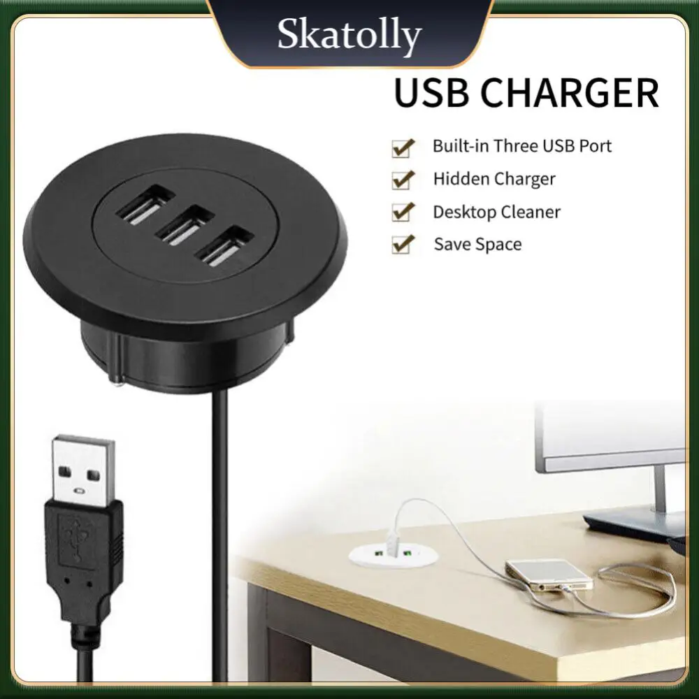 

Usb 2.0 Hub Adapter Splitter In-desk Mounting For Laptop Pc Computer 5cm Grommet Hole 150cm Grommet Hole Fast Charging