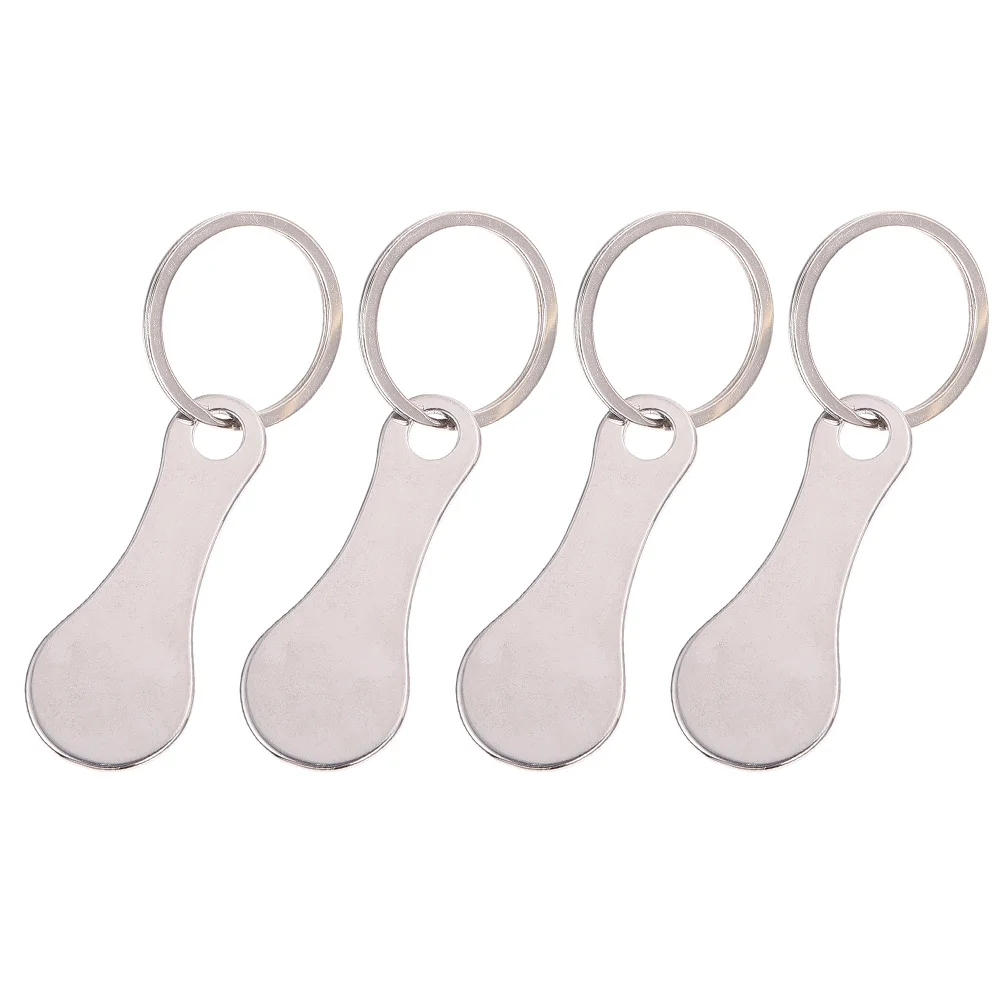 

Shopping Cart Trolley Key Token Coin Keychain Tokens Holder Quarter Grocery Keyring Compact Ring Metal Rings Stainless Steel