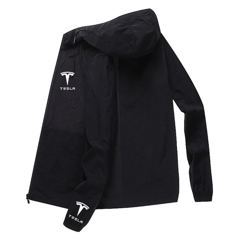 

Tesla Jacket Men Women Waterproof Sun Protection Clothing Fishing Hunting Clothes Quick Dry Skin Windbreaker With Pocket
