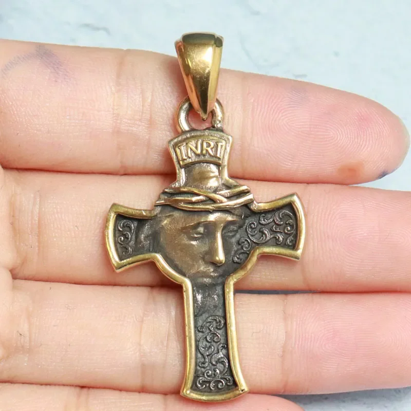 13 г длинный большой крест украинский молитвенный кулон католическое лицо Иисуса