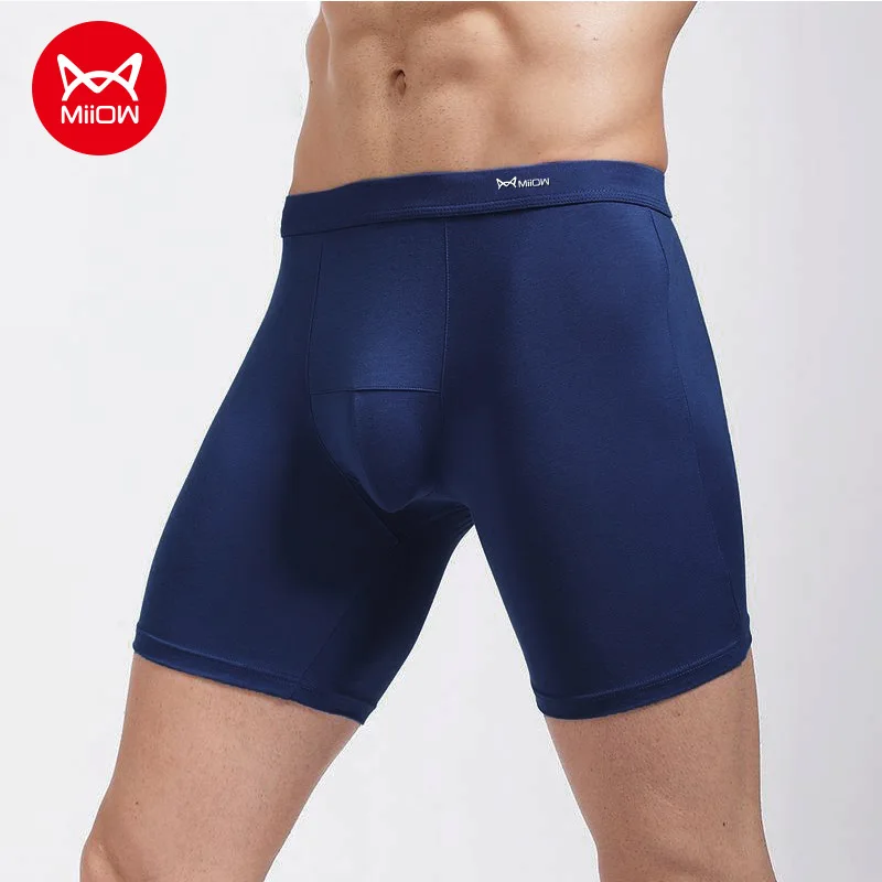 Miiow Men's anti-wear leg sports k pants lengthened underwear Modal boxers running 3PCS
