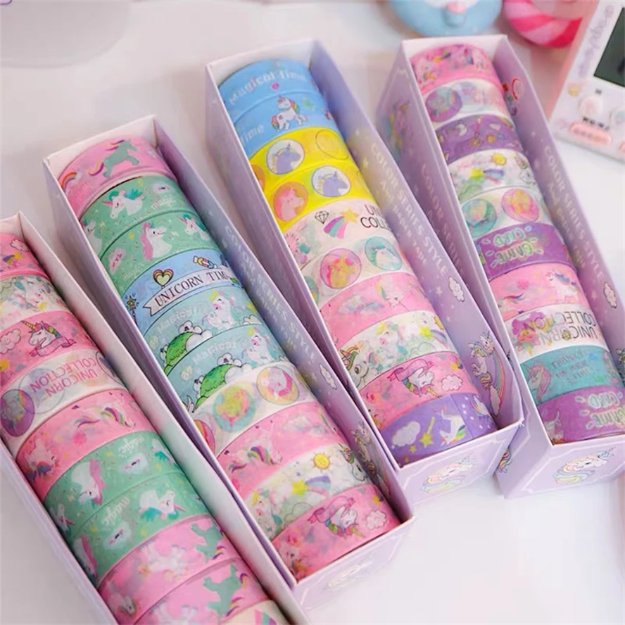 

Masking 3m Stickers Fita Stationery Unicorn 10 Decoration Tapes Cute Pcs Set Adhesiva Tape Cinta Kawaii Washi Washitape Korean