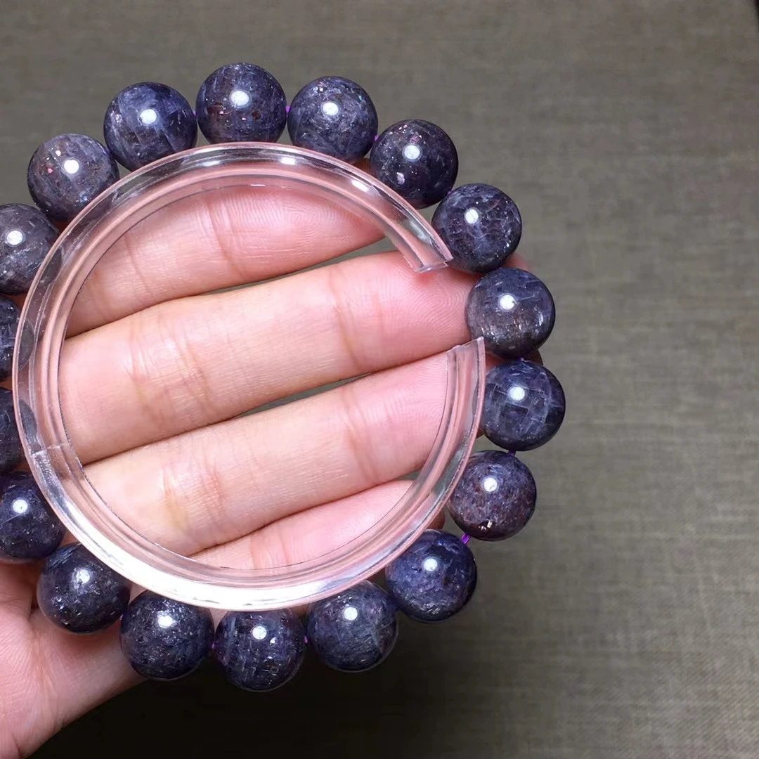 Natural Blood Red Cordierite Iolite Bracelet Women Men Star Light Dichroite 11mm Iolite Round Beads Genuine AAAAAA