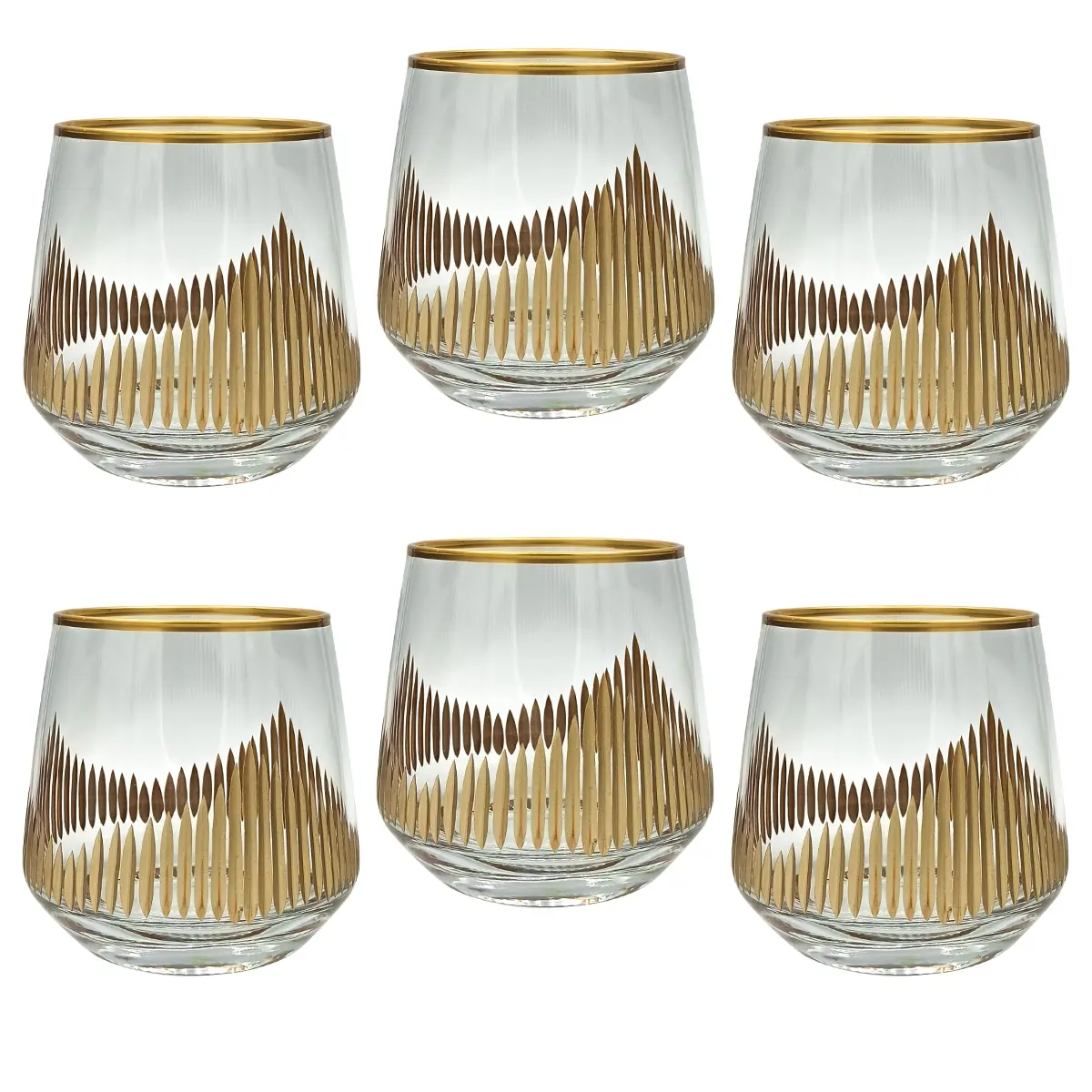 Набор стеклянных стаканов 6 штук 345 мл цвет золотистый MARMA MM-SET-48 |