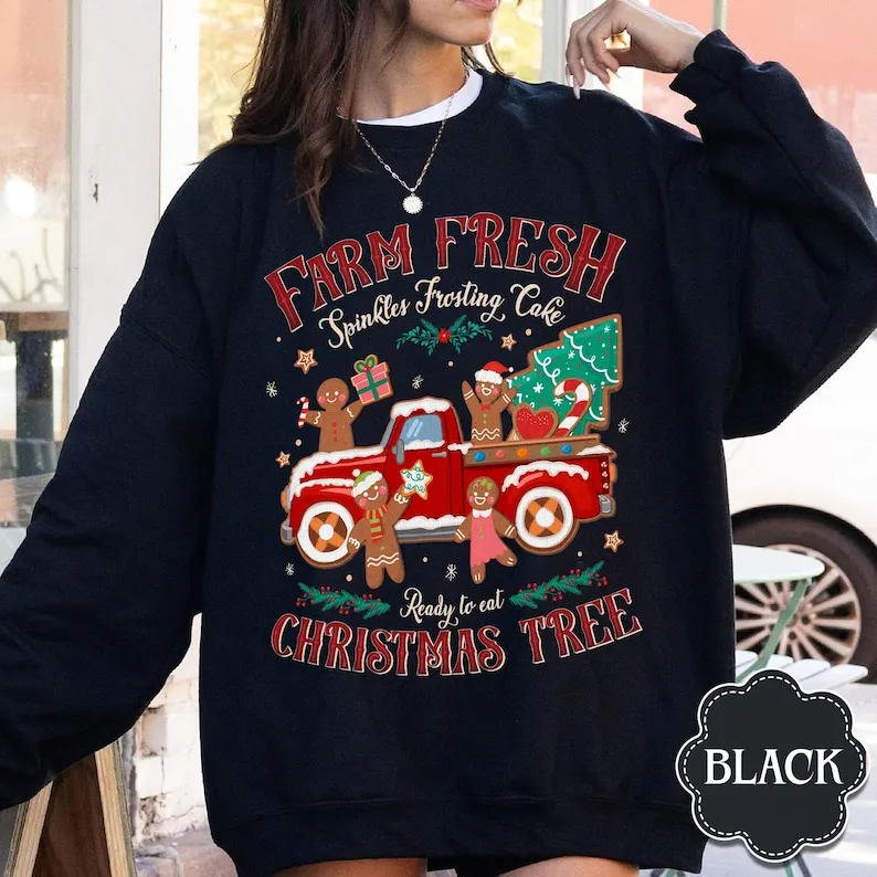Толстовка для рождественской елки на ферме свежая готовая к употреблению