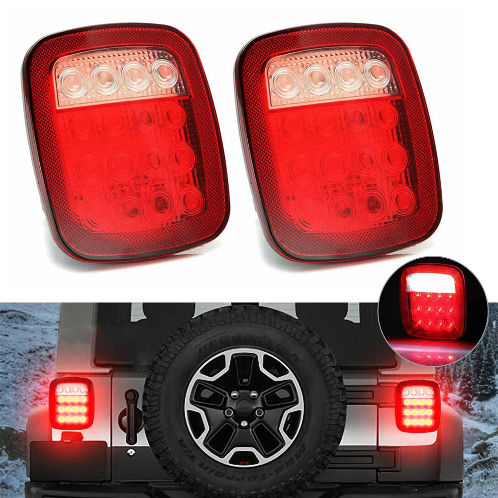 

2Pcs Stop Turn Tail Light For Truck/Trailer/For Boat For Jeep TJ/CJ/YJ/JK 39 LED Side Light Turn Stop Tail Reverse License Light