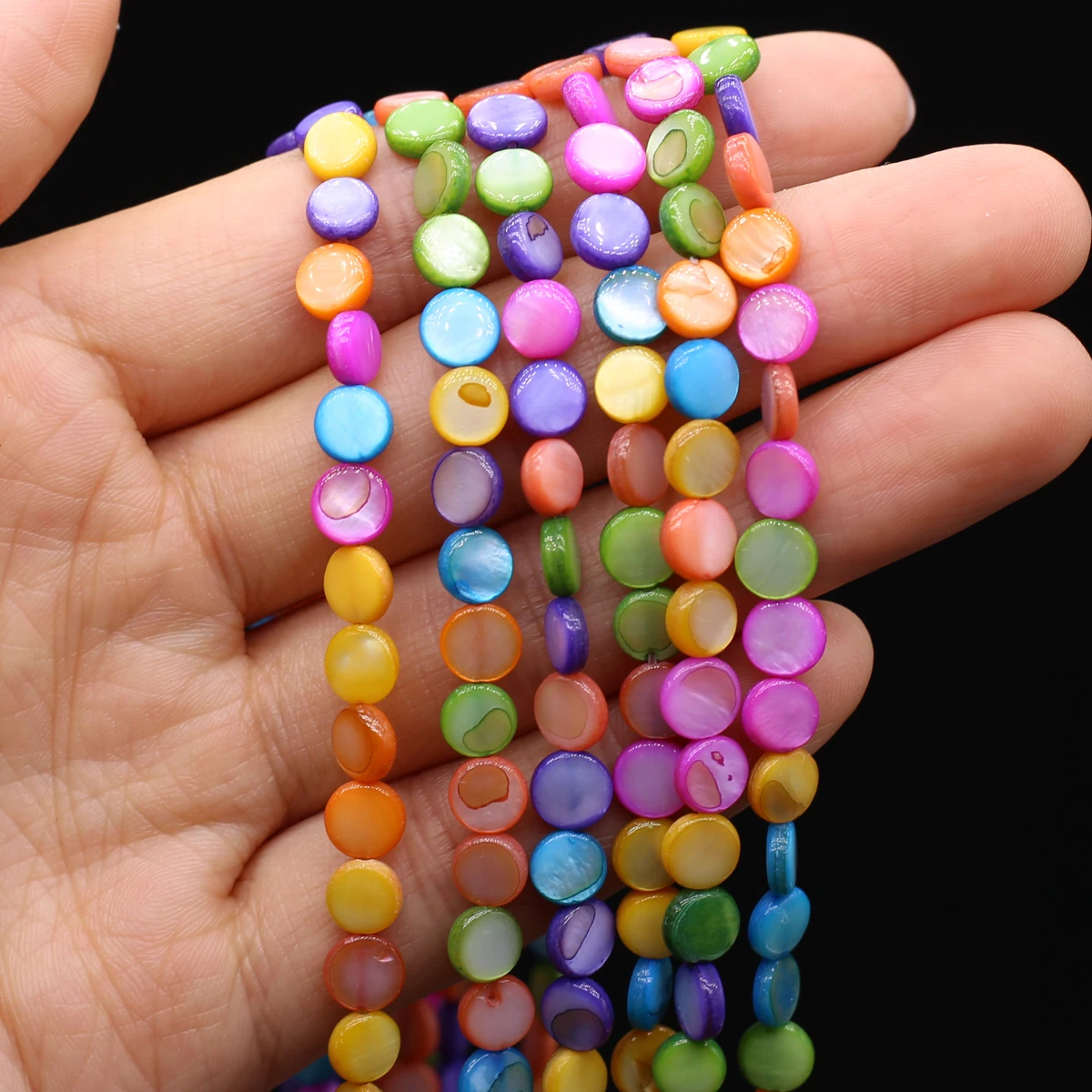 

Natural Stone Bead Rainbow Round Isolation Beads For Jewelry Making DIY Necklace Bracelet Earrings Accessory