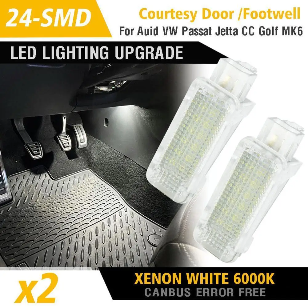 

2X LED Luggage Compartment Trunk Boot Lights Seat Lamp Footwell Lamp For VW Passat B6 B7 B8 CC For VW Golf 5 / 6 / 7 K6A0