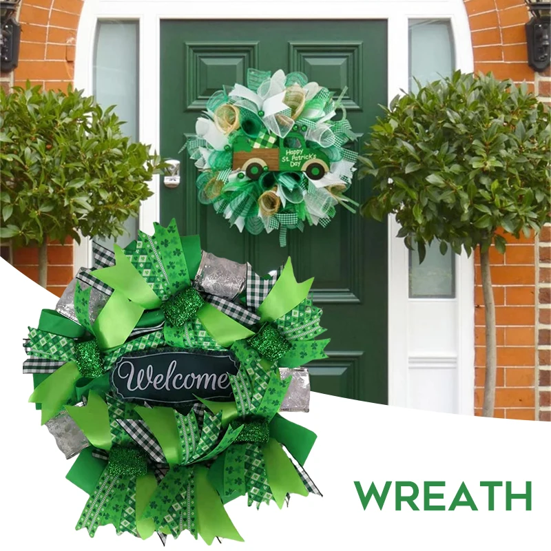 

Creative Irish Festival Wreath Lightweight Themed Party Hanging Ornament for Home Garden Farmhouse Decor SEC88