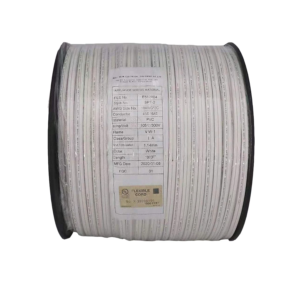

Белая катушка для электропровода, 300 футов, в, SPT-1 18AWG