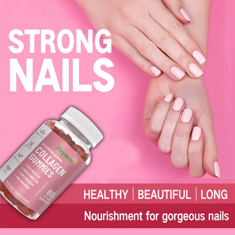 

60 Pills collagen soft candy Promote skin smoothness Strengthen nails hair Support healthy bones joints Beauty health food