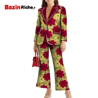 african print dress women dashiki suit balzer and pant plus size 2 piece set blazer jacket trousers lady work costume wy8563