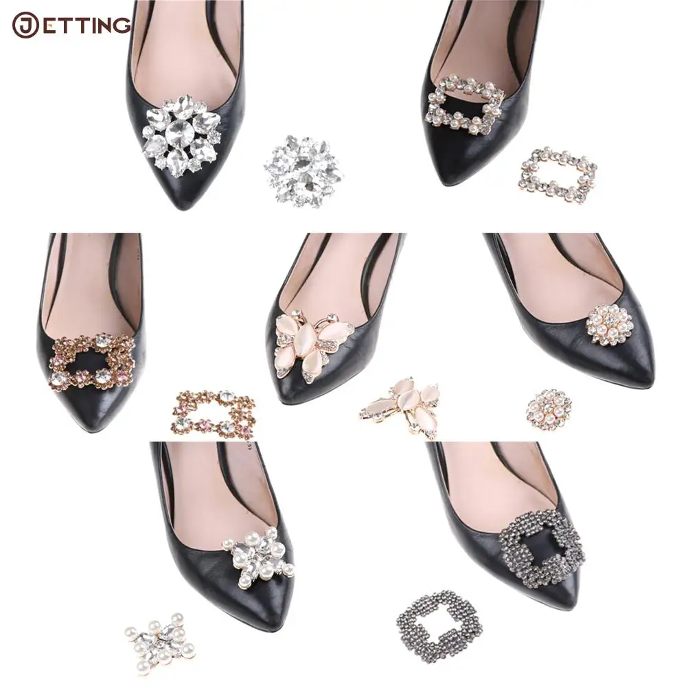 

1PCS Bridal Shoes Rhinestone Clip Buckle Crystal Shoe Clip Decoration Faux Pearl Shoe Clips Decorative Accessories