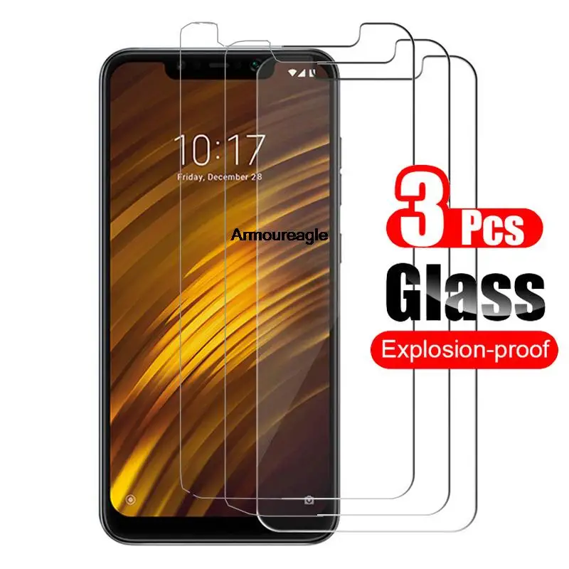 

Закаленное стекло для xiaomi pocophone f1, 3 шт., защита экрана, защитная пленка 9h для xiaomi poco phone f1, приятное стекло