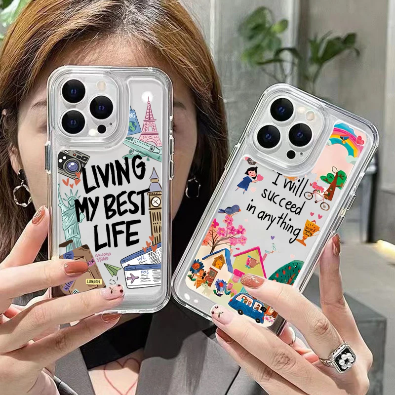 Креативный Дорожный Чехол для телефона с памятью iPhone 15 14 13 12 11 Pro Max Mini X XS XR SE 7 8 Plus