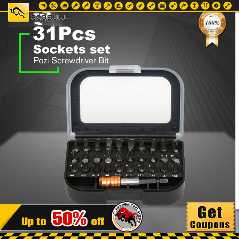 

31 шт./набор, профессиональный набор отверток, многофункциональная головка отвертки с шестигранной ручкой, набор инструментов