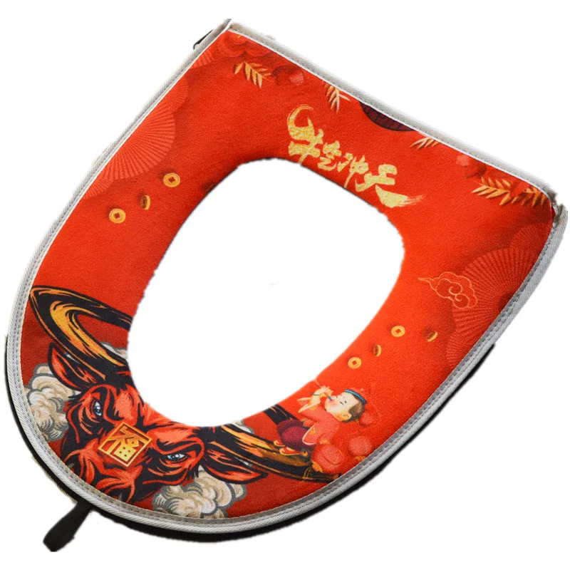 

Toilet Seat Four Seasons Universal Toilet Cover New Chinese Style Printing Toilet Ferrule