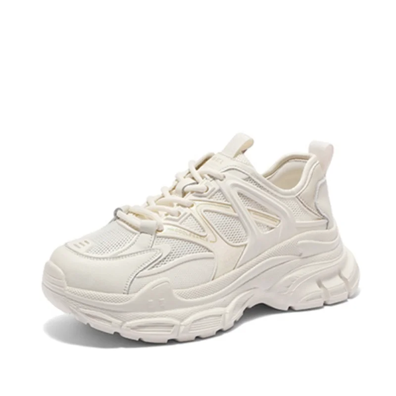 

Женские холщовые кроссовки на платформе, массивные, сетчатые, на высоком каблуке, со шнуровкой, круглый носок, Вулканизированная подошва