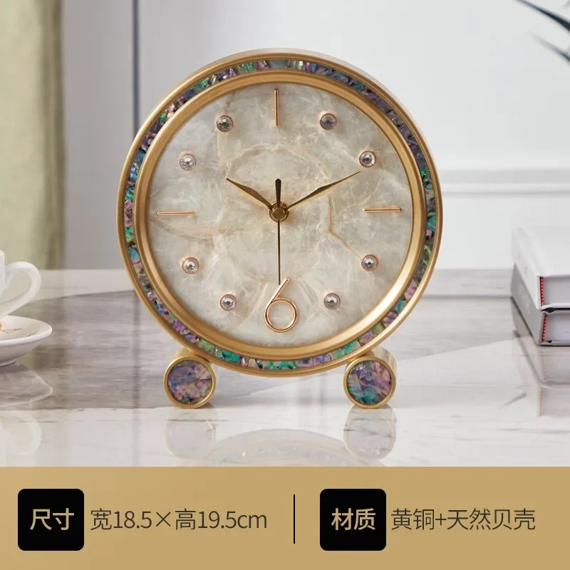 Новинка 2024 латунные настольные часы роскошные простые современные с украшениями