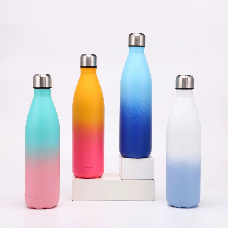 

Бутылка для воды объемом 750 мл, Двухуровневая Спортивная бутылка из нержавеющей стали 304, чашка для боулинга, горшок для скалолазания, бутылк...