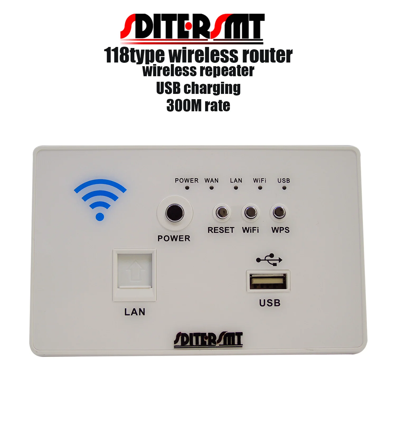 SDITERSMT 118 Type Wi-Fi Wall Embedded Router with Rate 300MBPS Remote Control Accessories Room Retrofit Installation