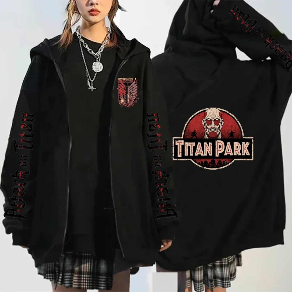 Yeager Eren мужские толстовки Attack On Titan Harajuku с капюшоном на молнии Levi Shingeki No Kyojin