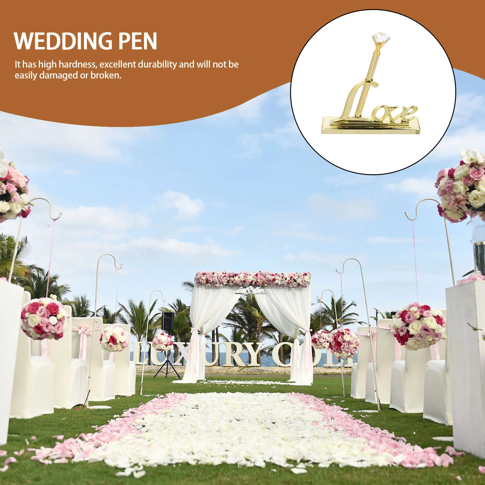 Ручка для подписи нежный свадебный элегантный стиль декор гостевой книги