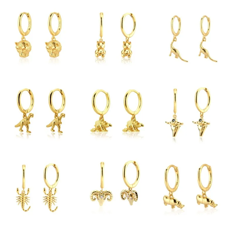 

Animal Series Earrings Bling Zircon Hoop Earrings for Women Girls Wedding Jewelry Pendientes Orecchini Drop Earrings 2022 Trend