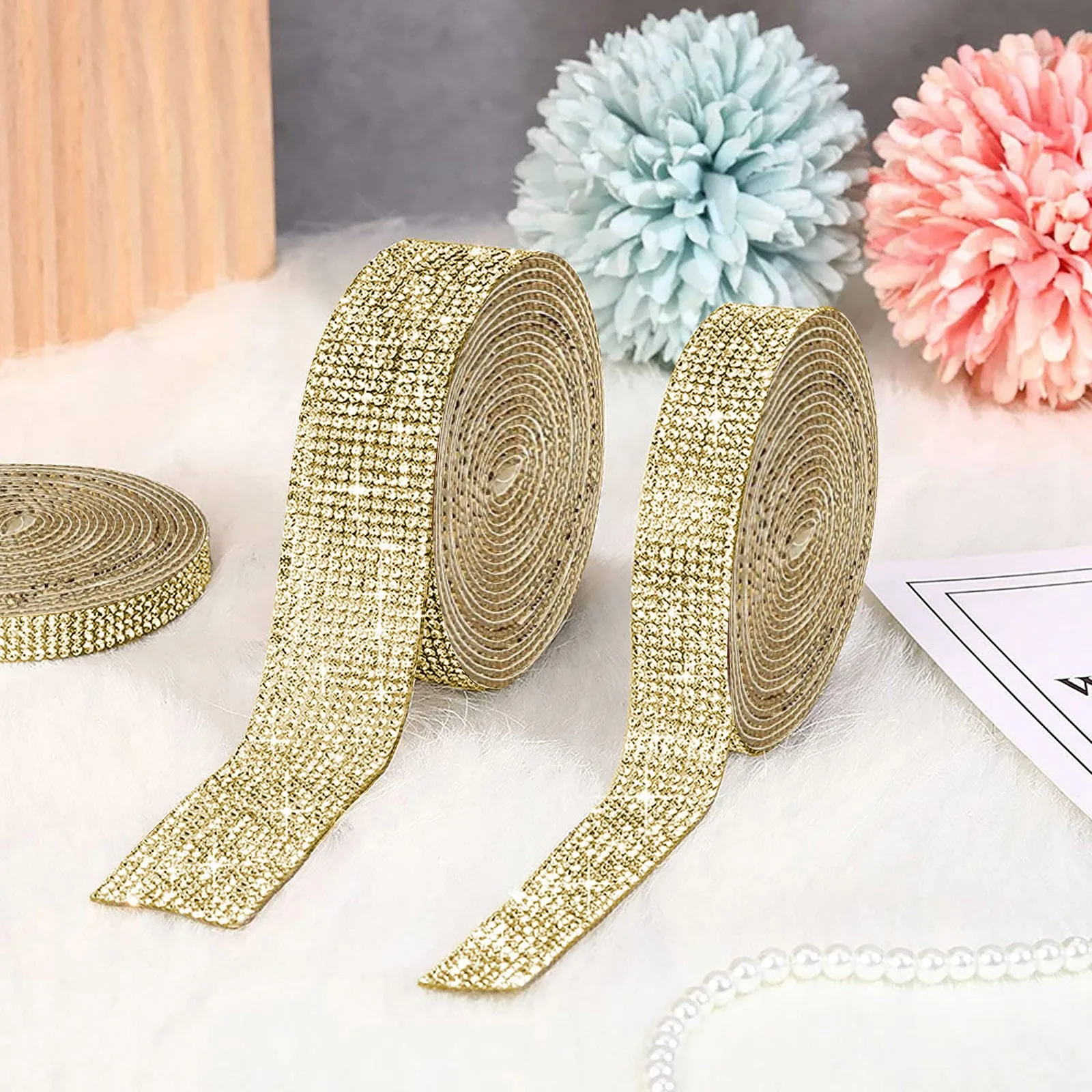 

Diy Crystal Stickers Rhinestone Self Adhesive Glitter Ribbon Gem Diamond Decorative Stickers Decoration For Car Mobile Phone
