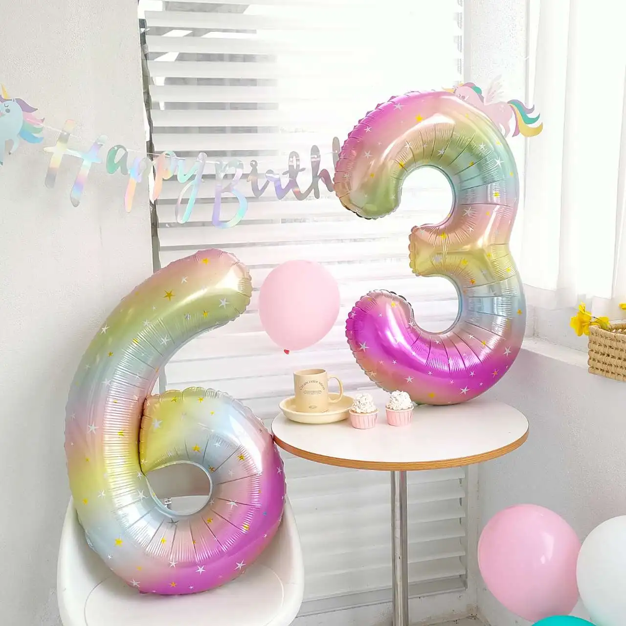 Ful Number Foil Balloons 1 2 3 4 5 6 7 8 9 Birthday Party Decoration Globos