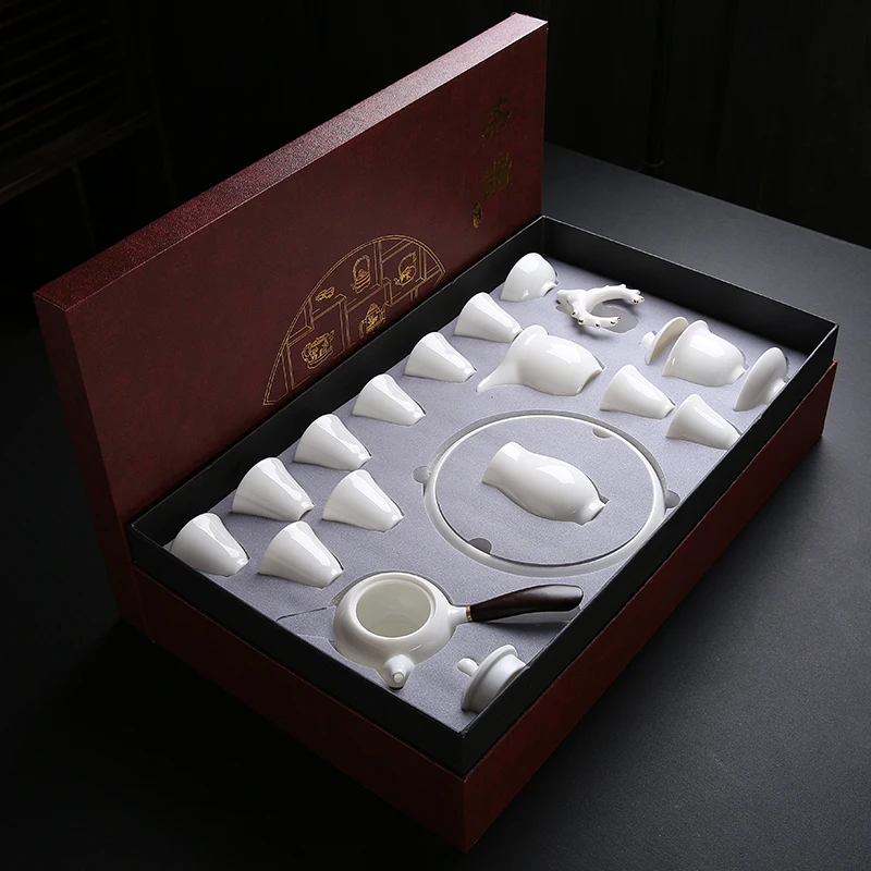 

Kungfu Ceremony Tea Set Traditional White Chinese Mate Cup Tea Set Infuser Portable Services Teaware Juego De Te Mug Teapot