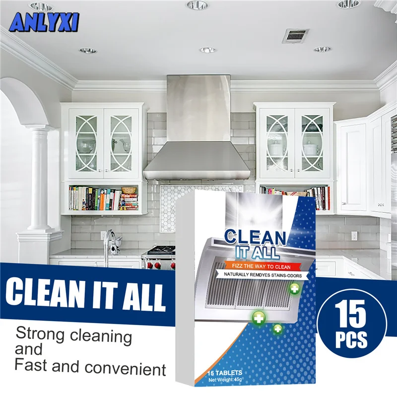 

Средство для очистки тяжелых масел, шипучие таблетки, мощное многофункциональное кухонное средство для очистки пятен от масла, простота в э...