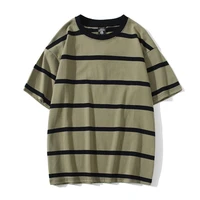 men t shirt color block print 4 color optional tee shirts simple high street basic all match cargo tops male streetwear