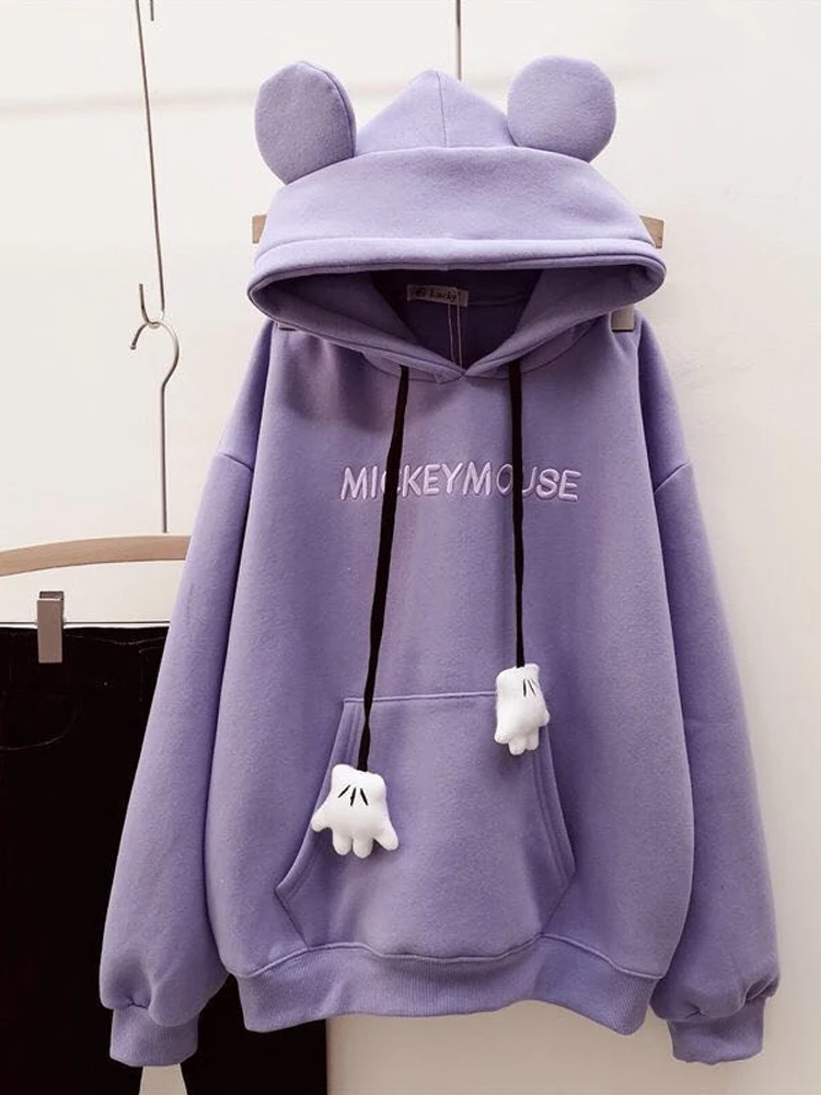 

Женская толстовка с капюшоном и принтом Микки Маус